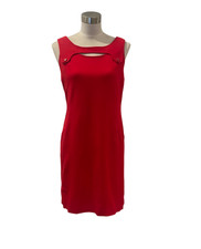 Saks Fifth Avenue Worth Red cut out knit sheath dress 8