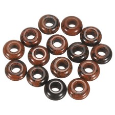 15pcs Natural Stone Beads 8x14mm Large Hole Craft Beads, Brown Black