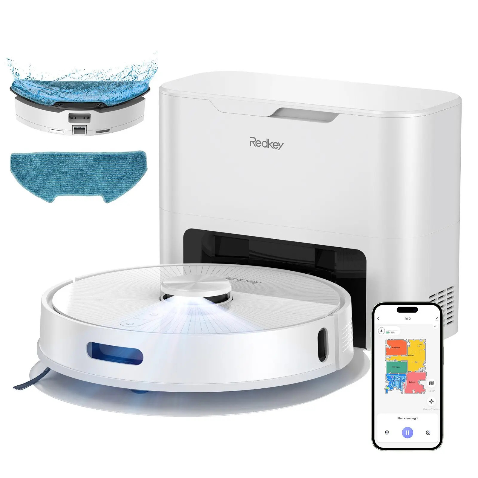 Robot Vacuum Cleaner 2in1 Auto Vacuum Mop Wiping Function LiDAR Navigation4000Pa-image