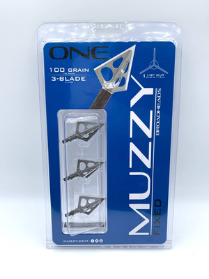 Muzzy One Fixed Broadheads 100 Grain 1-1/8 Cut 3-Blade - New Sealed