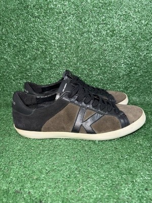 Karl Lagerfeld Paris Shoes Men Size 9.5 Black Green Suede Luxury Sneakers