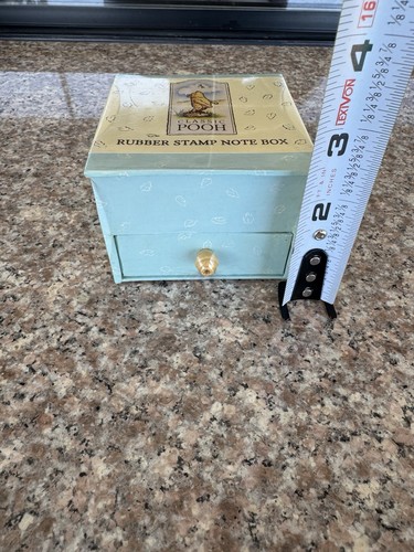 Classic Winnie The Pooh Disney Vintage Rubber Stamps Ink Pad Note Paper Note Box - Picture 7 of 8