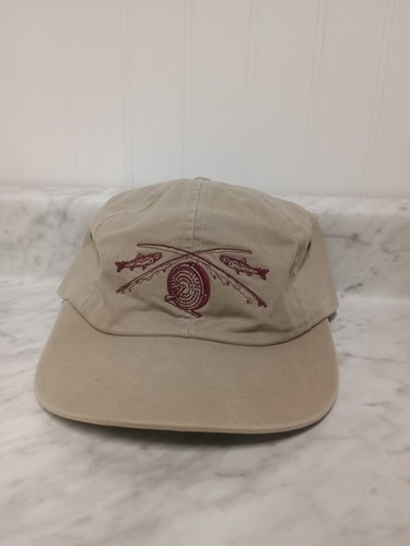 Vintage Orvis Fliegenfischen Lange Krempe Khaki Angelhut Herren Top Zustand