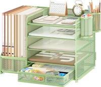 Schreibtisch Organizer, 5 Ebenen Briefablage Mit Schubladen, Aktenhalter Mit 2 ,