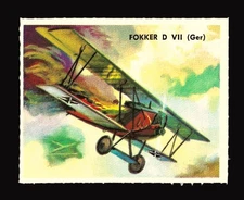 German Fokker D VII Fighter Biplane Poster Stamp - Plane