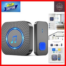 Versatile Wireless Doorbell with LED Flash - 1300ft Range & Bluetooth Speaker