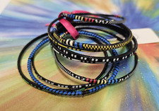 African- Handmade Tuareg Woven Bracelets- Set of 10- New- Mali D