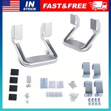 White Aluminum For Universal Pickup Trucksuv Side Hoop Steps 12 Width Pair White Aluminum For Universal Pickup Trucksuv Side Hoop Steps 12 Width Pair