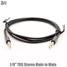 3FT 3.5mm 1/8" TRS Stereo Male to Male AUX Auxiliary Audio Cable Cord Gold