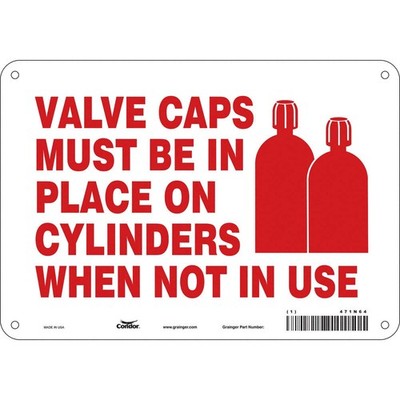 CONDOR 471N64 Safety Sign,7 in x 10 in,Aluminum 471N64