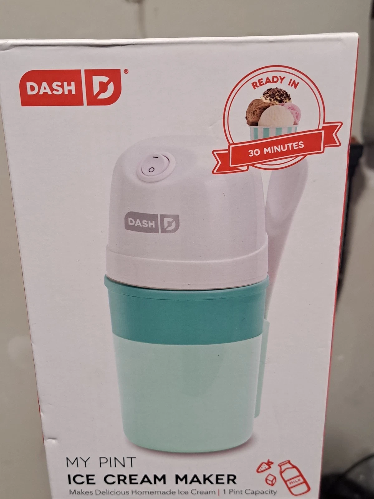 Dash My Pint Ice Cream Maker in Teal - 1 Pint (1.6 Cups) - New
