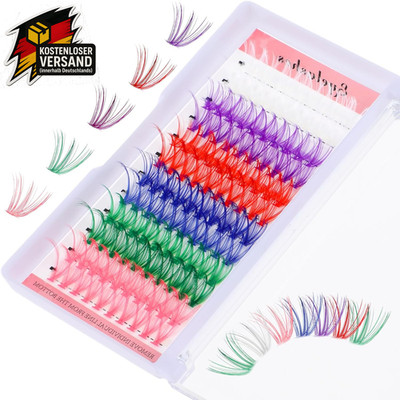 Bunte Wimpernset mit 120 Stück 14-16 mm verschiedene Farben für DIY Make-up, Ver