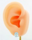 GENUINE 5.18 Cts BLUE TOPAZ STUD EARRING .925 STERLING SILVER - New With Tag — photo 2