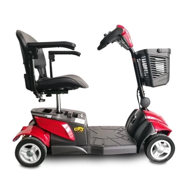 Scooter de movilidad transportable Ev Rider CityCruzer 4 ruedas, rojo Foto 3 de 4