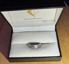 Twenty Diamond Set 950 Platinum 5mm Wedding Ring With Grooves Size H, RRP £2087