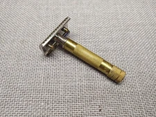 Vintage JA Henckels Brass & Nickel Double-Edge Safety Razor Closed Comb RARE