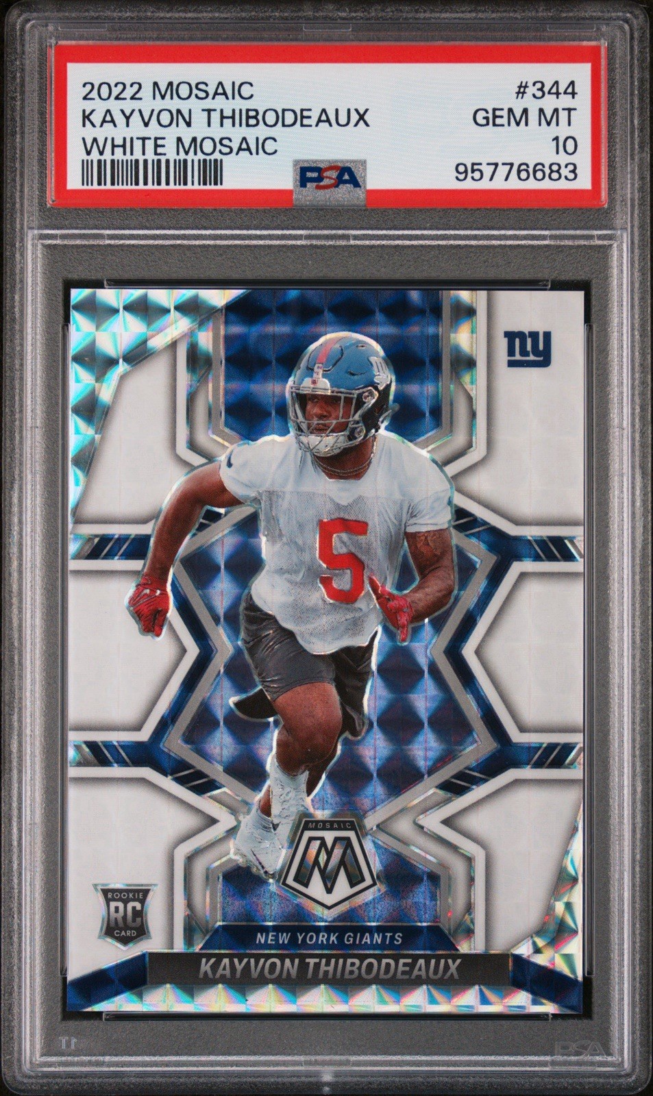 2022 Panini Mosaic - Rookies Kayvon Thibodeaux #344 White Mosaic Prizm /25 (RC)