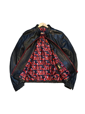 RRP 7000$ Zilli Norman bomber leather jacket made in France 100% silk lambskin