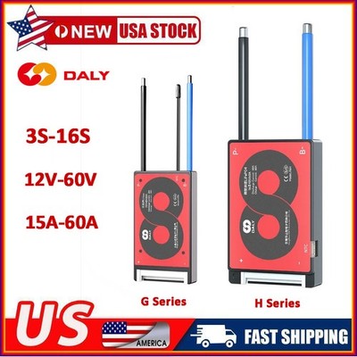 Daly BMS 3S-16S 12V-60V 15A-60A Li-ion LiFePo4 BMS Common Port Balance+NTC USA