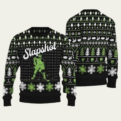 Slapshot Hockey Christmas Ugly Christmas Sweate