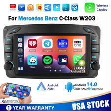 Carplay Car Stereo Radio Gps Navi Android 14 64g For Mercedes C-w203 W209 Clk320