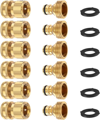 Conector Rapido Manguera Para Jardin Laton 3 4 Macho Hembra Sin Fugas 6 Sets