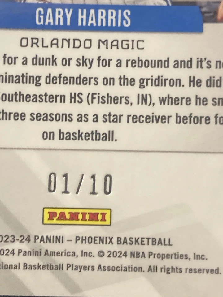Mira telescópica dorada Gary Harris #149 Panini Phoenix #149 2023-24 1/10 rara Magic eBay 1/1 Foto 3 de 3