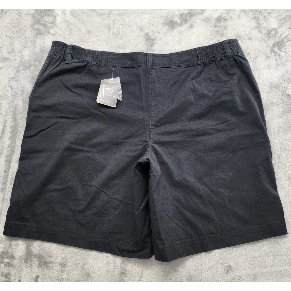 NUEVO Pantalones Cortos de Caminar Just My Size de tiro alto Talla 22W Algodón Elástico Negro Sólido Foto 3 de 4