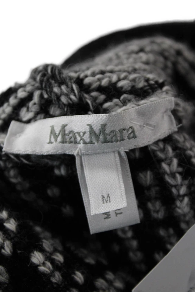 Max Mara Unisex Black Wool V-Neck Button Cardigan Long Sleeve Size M - Image 4 of 4