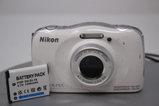 Nikon COOLPIX S33 13.2 MP Waterproof Digital Camera f/3.3-5.9 3X Zoom White