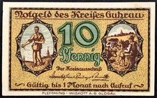 GUHRAU / GÓRA 1920 XX-RARE SPECIMEN 10 Pfennig German Notgeld Poland