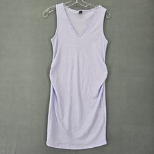 Shein Sleeveless Bodycon Midi Dress Women Size 4 Lavender V-Neck Gathers Unlined