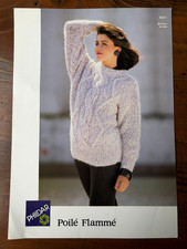 Phildar 9041 knitting pattern ladies brushed chunky cable pattern sweater