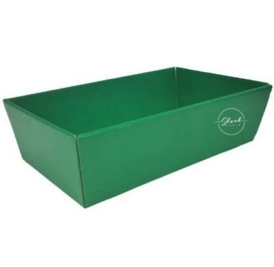 ShredAstic® DARK GREEN HAMPER TRAY cardboard 28x18x8cm Easter Xmas