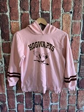 H M Harry Potter Youth Girls Pink Hogwarts Pullover Hoodie Size 8/10