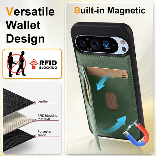 Für Google Pixel 9a/9 Pro XL/8/8A Magnet Leder Kartenfach Hülle Ständer Cover - Bild 41 von 45