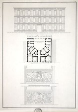 Berlin Kreuzberg Feilner Grundriss Original Umrissradierung Schinkel 1835