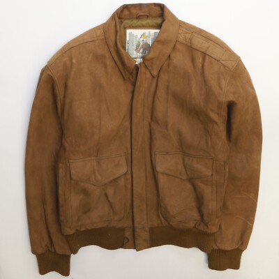 Vintage Urban Cowboy Leather Bomber Jacket Size Small Brown