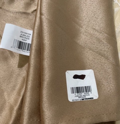 Bed Bath & Beyond Jubilee Bronze Napkins Lot (10) 18”square satin/silk napkins - Picture 3 of 5