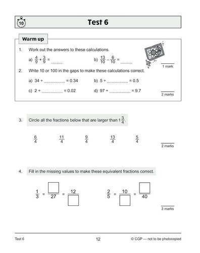 Year 5 CGP KS2 Maths 10 Min Tests New + Answers Bundle 4 Books Basic to Advanced - Imagen 3 de 12