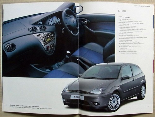 FORD FOCUS Car Sales Brochure Sept 2002 #FA1335/9 CL Zetec LX Ghia ST170 - Picture 3 of 4
