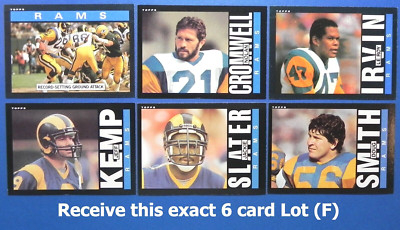 Los Angeles Rams 1985 Topps Exact 6 Card Lot (F) #s 77-78-82-83-86-87 ...