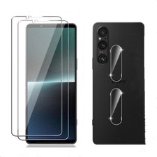For Sony Xperia 1 V Clear Tempered Glass Screen Protector Camera Lens Protector