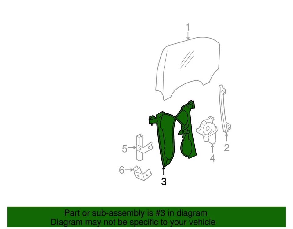 Regulador de ventana manual delantero izquierdo genuino GM 2006-2011 Chevrolet HHR 22714332 Foto 3 de 3
