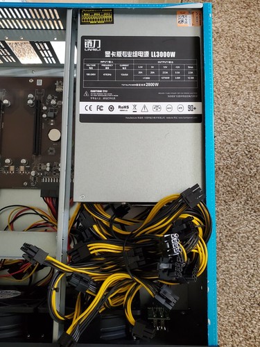 8 GPU COMPLETE MINING CASE. 128GB SSD, 8 GB RAM, 2800 WATT POWER SUPPLY, 5 FANS - Picture 4 of 9