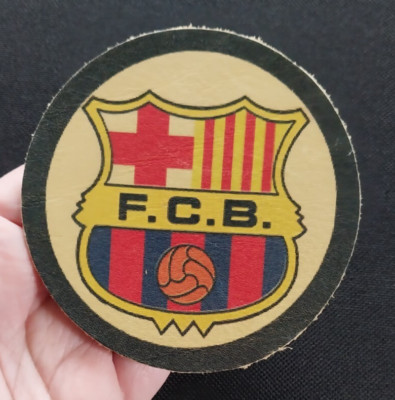 F.C.B. FC Barcelona Soccer Team FULL LEATHER Sew On PATCH ~ Made in USA