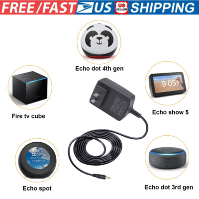 15W Power Supply Charger for Amazon Wireless Speaker Echo Dot Clock Fire TV Cube