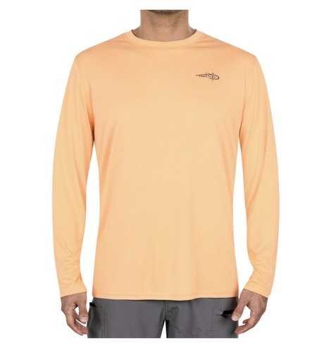 Reel Life Men's Sun Defender Lightweight Long Sleeve UV T-Shirt Medium Apricot - Picture 2 of 5