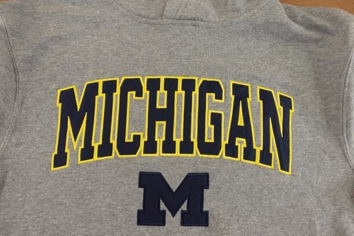 Michigan Wolverines Colosseum Mens Size Small Heather Gray Fleece Hoodie New - 第 2/10 張圖片