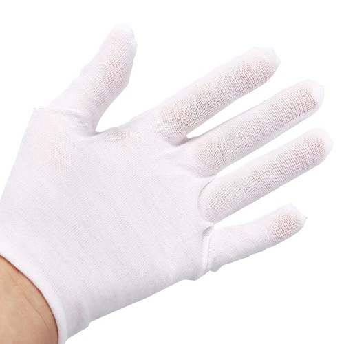 4 Paar weiße Handschuhe Baumwolle Weiche dünne Münze Schmuck Silber Inspekqly - Bild 3 von 8